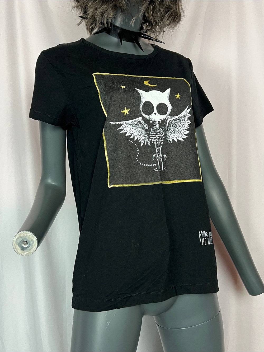 Modern Millie & The Wolf Winged Skeleton Cat Graphic T-shirt